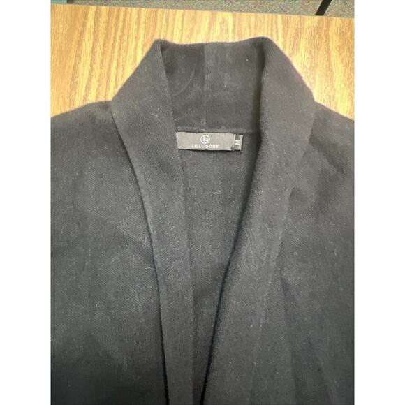 Lillusory Sweater Women’s Medium Long Black Open Cardigan Casual Career Heavy - Picture 7 of 9